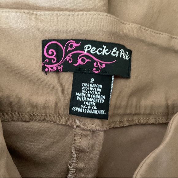 Peck & Peck Ava Ankle Pants Pull On Camel Size 2 - Picture 5 of 5